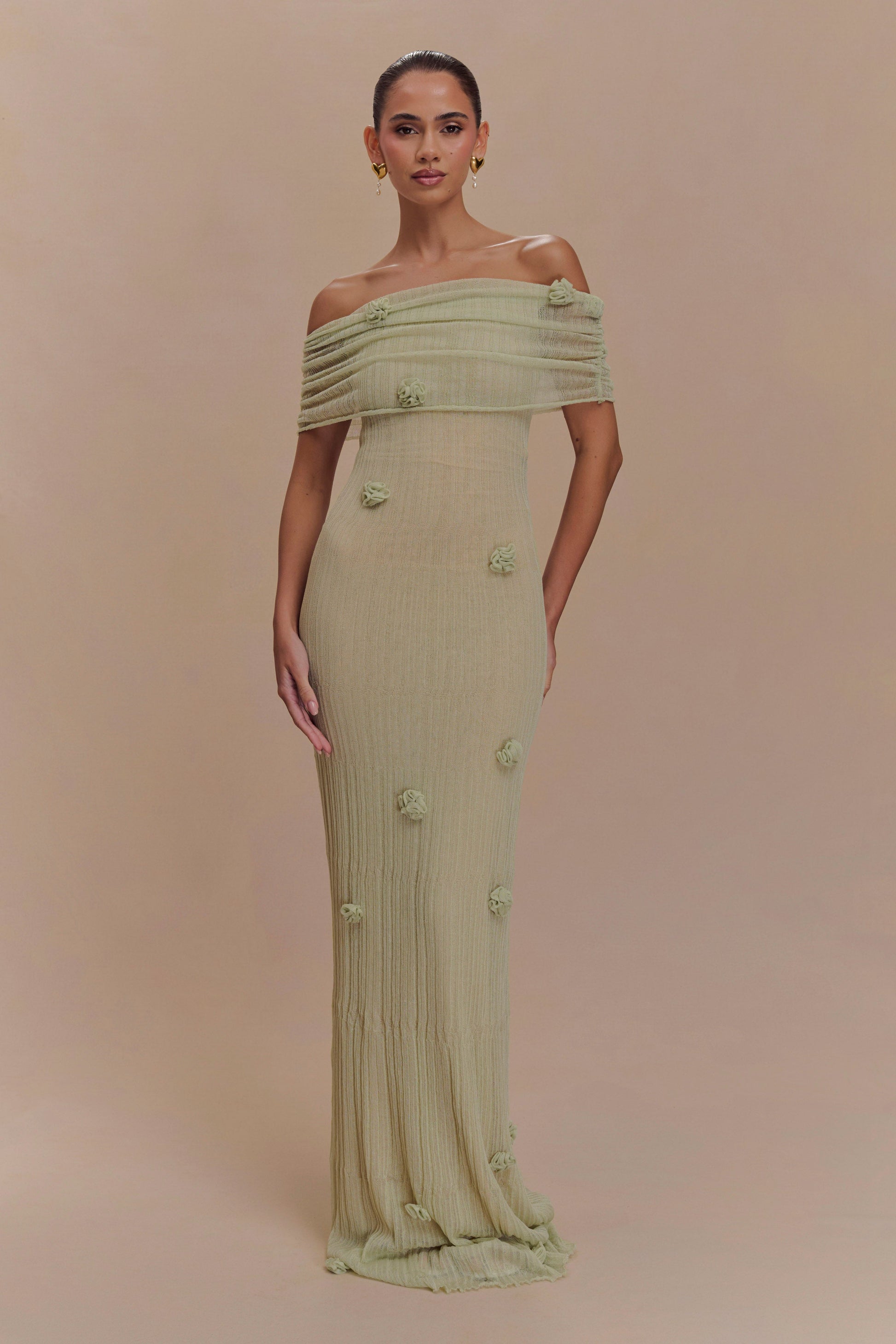 Caye™ - Robe longue en maille orchidée