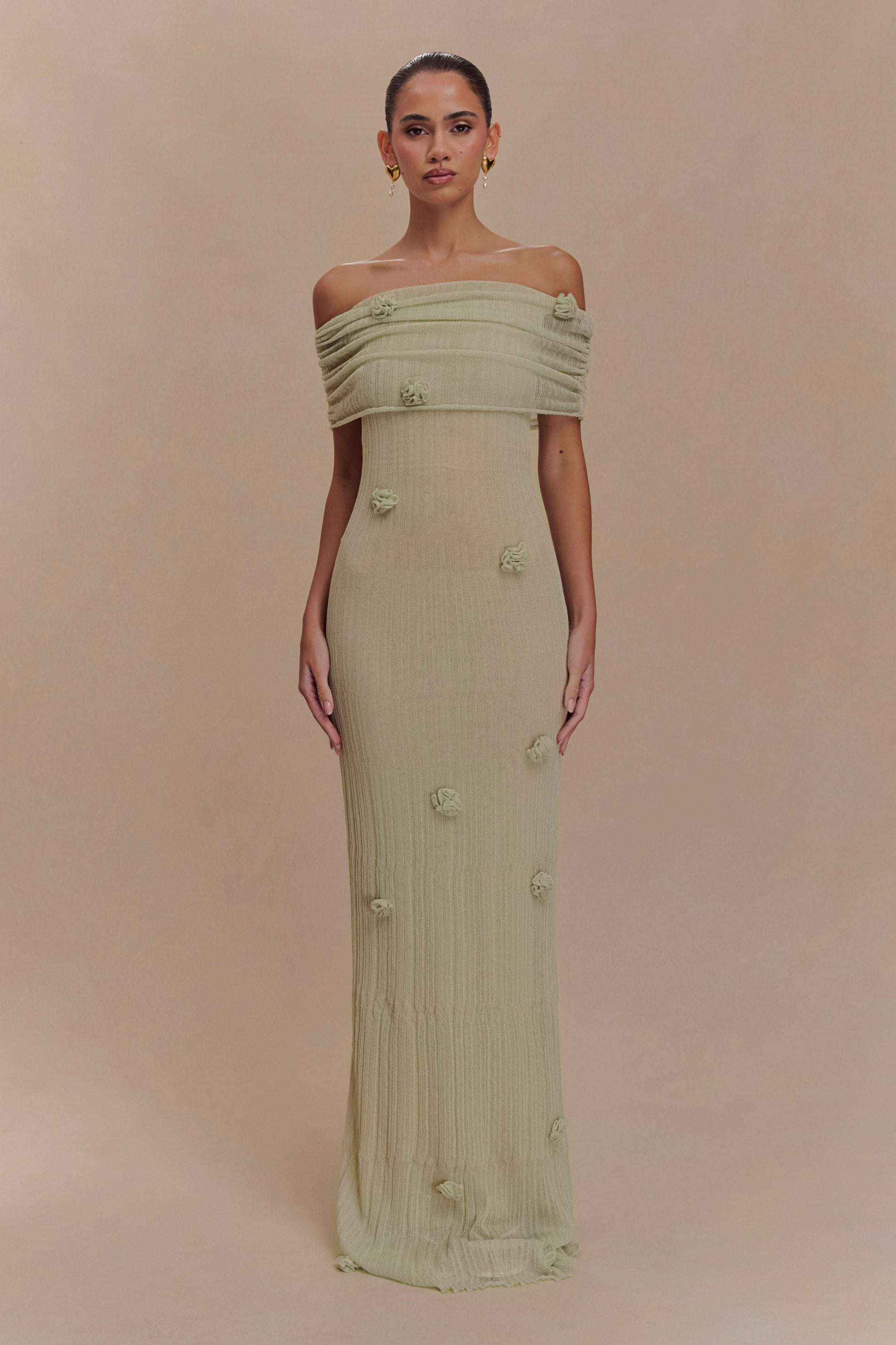 Caye™ - Robe longue en maille orchidée