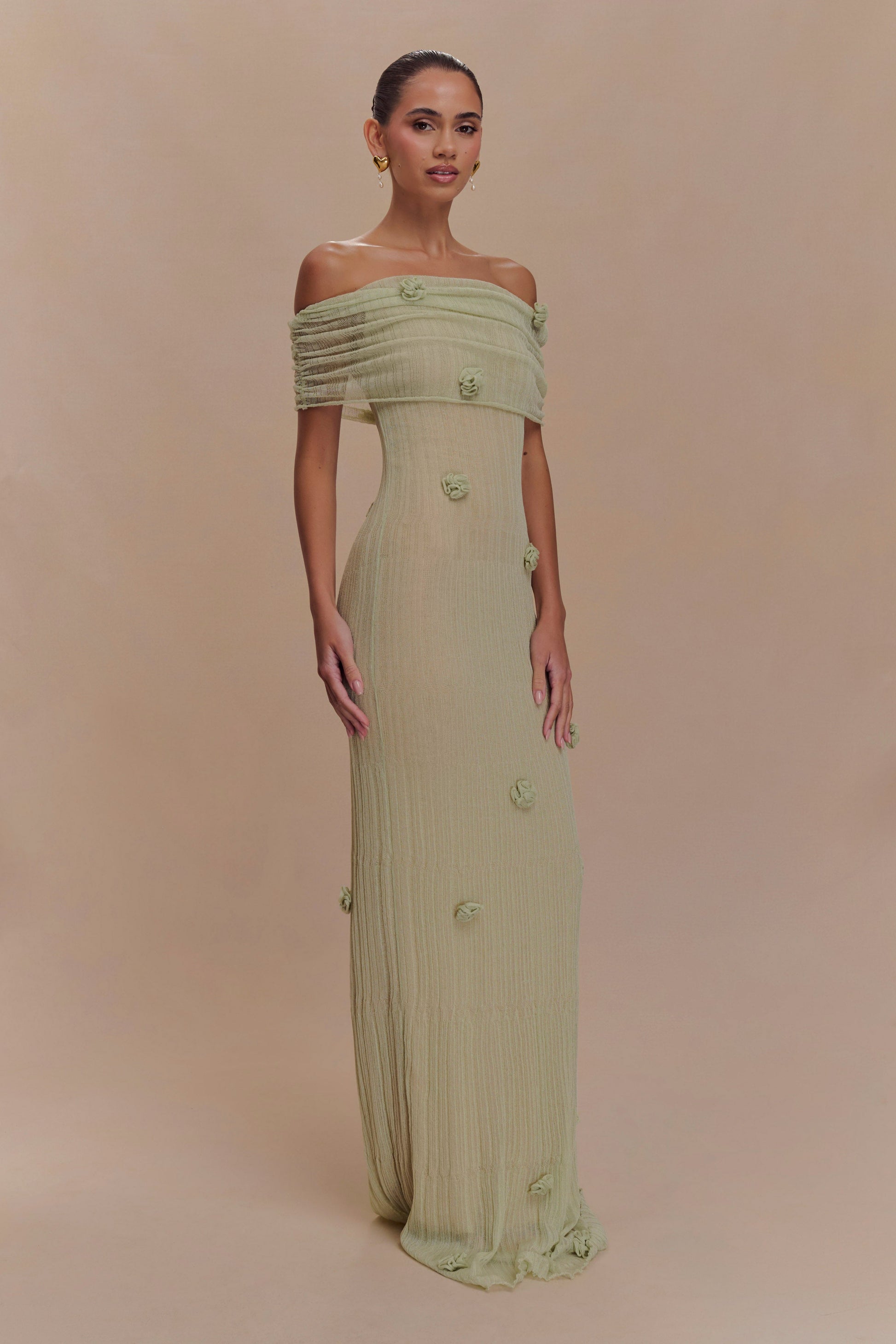 Caye™ - Robe longue en maille orchidée