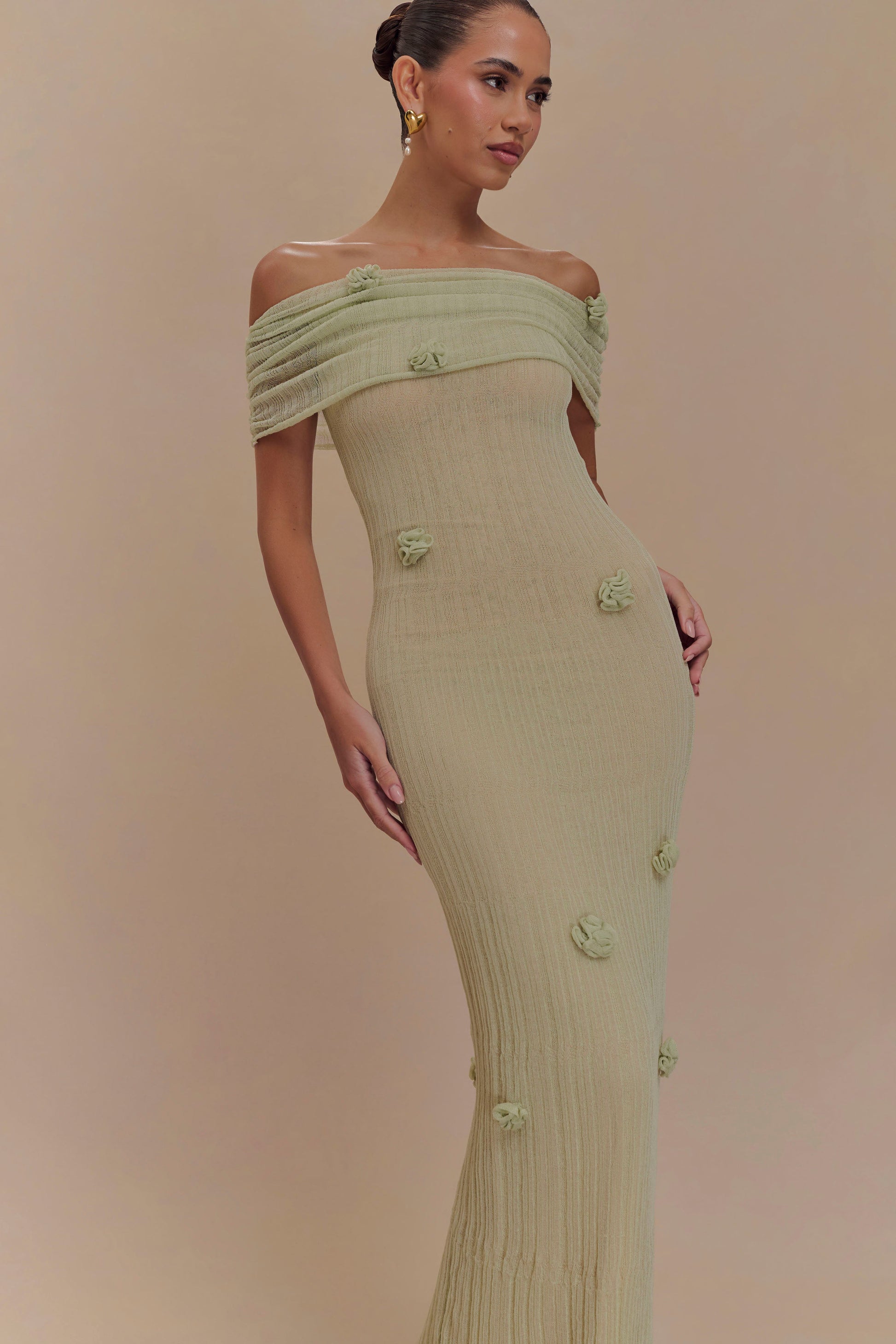 Caye™ - Robe longue en maille orchidée