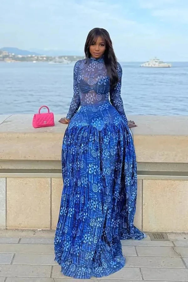 Caye™ - Robe longue en maille -  Lily