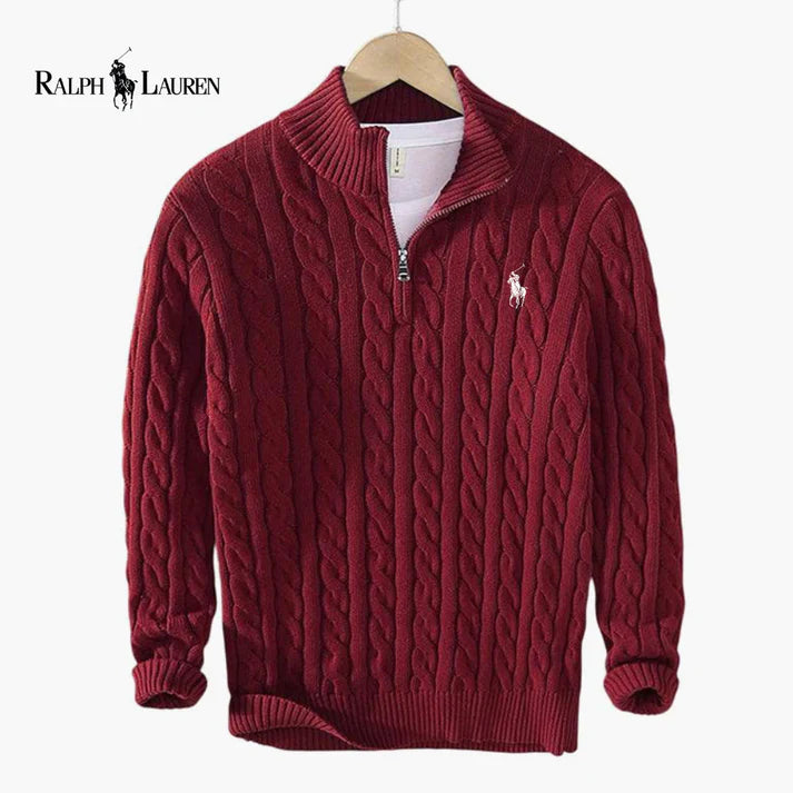 Ralph Lauren - Pull à demi-zip en maille torsadée